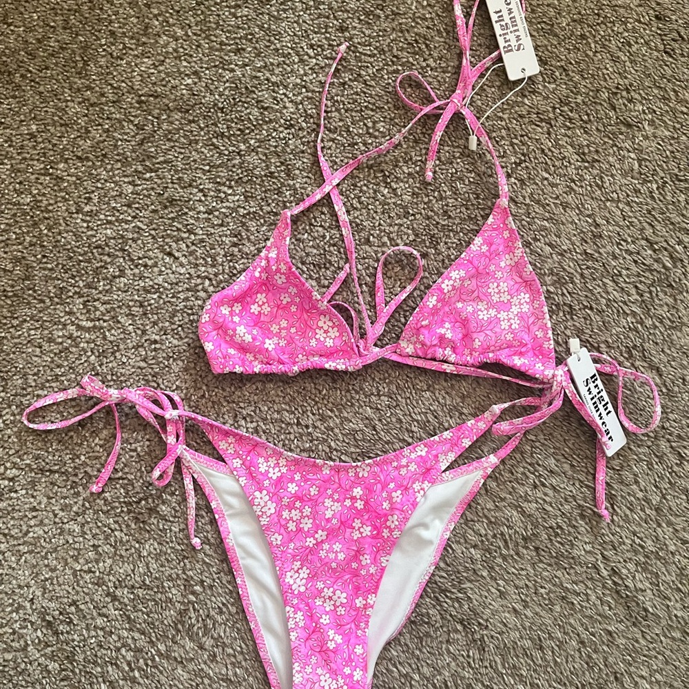 Bright Swimwear pink floral bikini